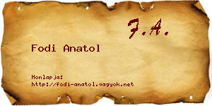 Fodi Anatol névjegykártya